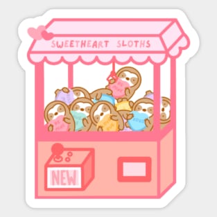 Cute Valentine’s Day Sweetheart Sloths Claw Machine Sticker